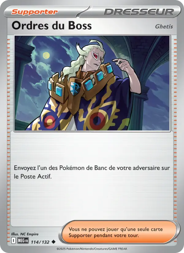 Ordres du Boss — carte 114 de l’extension Méga-Évolution