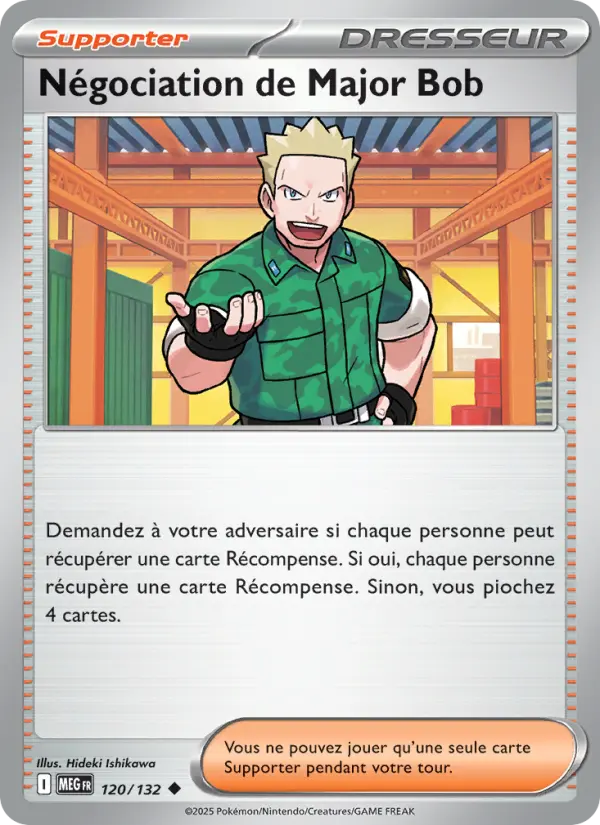 Négociation de Major Bob — carte 120 de l’extension Méga-Évolution