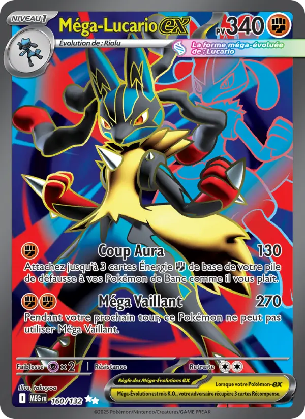 Méga-Lucario-ex — carte 160 de l’extension Méga-Évolution