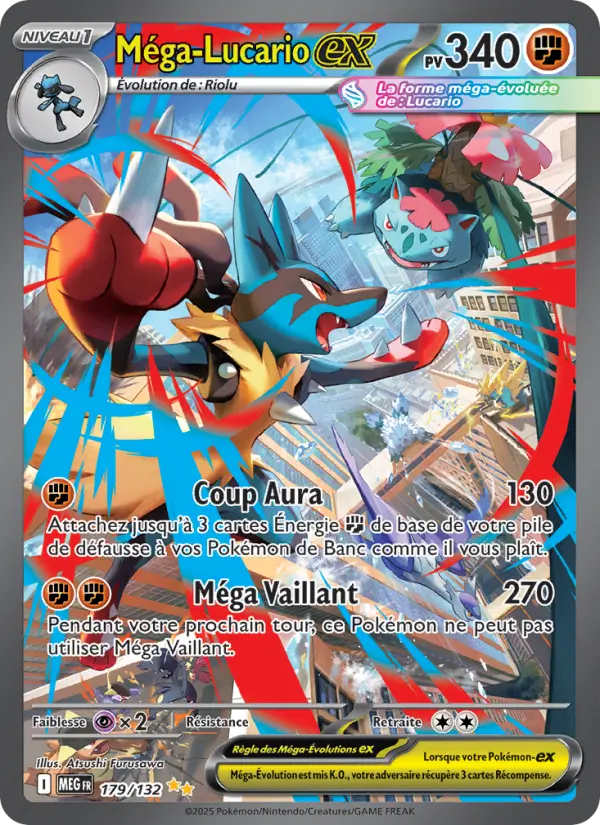 Méga-Lucario-ex — carte 179 de l’extension Méga-Évolution