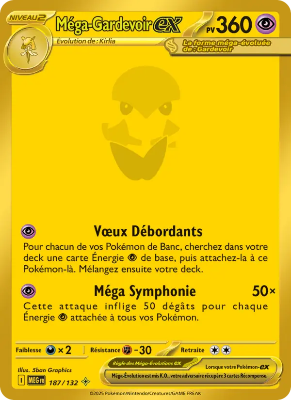 Méga-Gardevoir-ex — carte 187 de l’extension Méga-Évolution