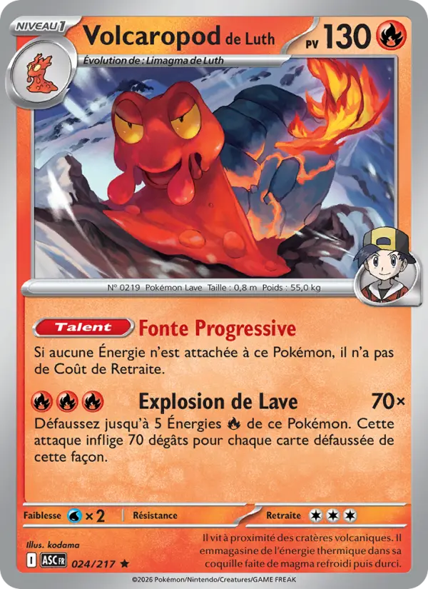 Volcaropod de Luth — carte 024 de l’extension Héros Transcendants