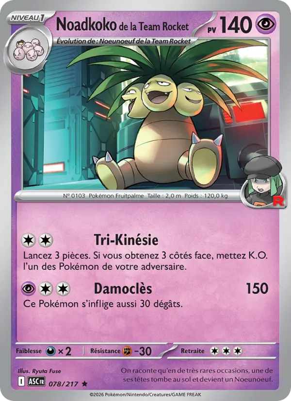 Noadkoko de la Team Rocket — carte 078 de l’extension Héros Transcendants