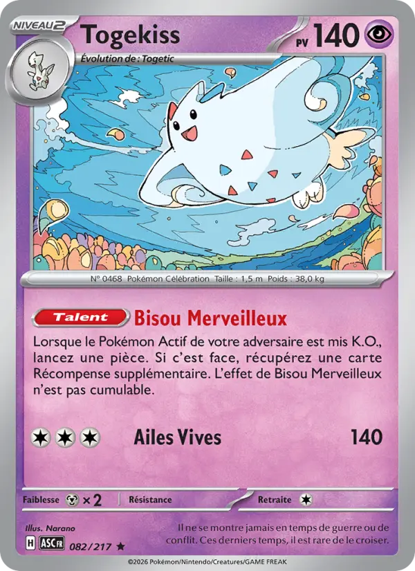 Togekiss — carte 082 de l’extension Héros Transcendants