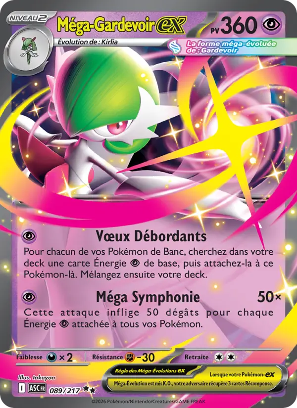 Méga-Gardevoir-ex — carte 089 de l’extension Héros Transcendants