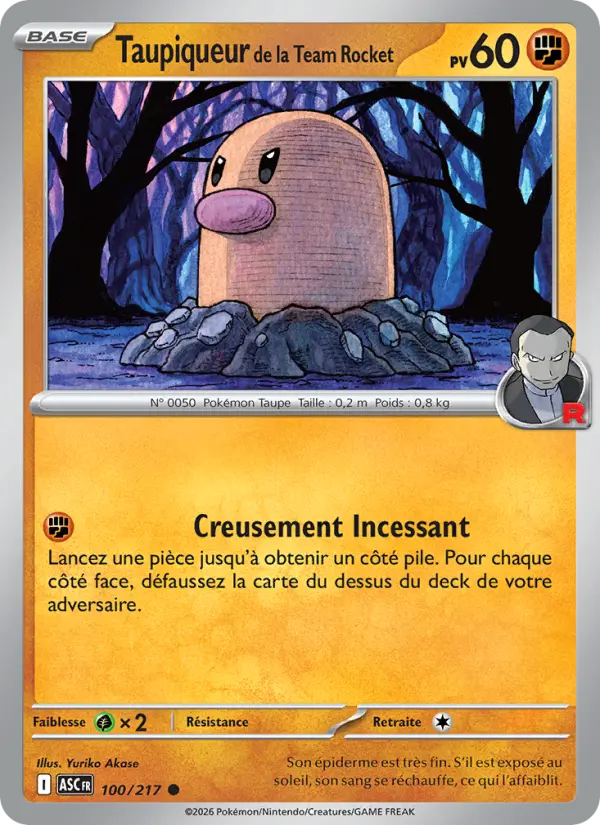 Taupiqueur de la Team Rocket — carte 100 de l’extension Héros Transcendants