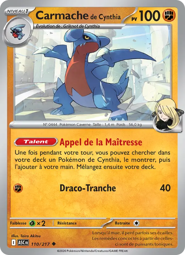 Carmache de Cynthia — carte 110 de l’extension Héros Transcendants