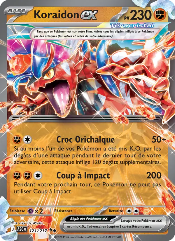 Koraidon-ex — carte 121 de l’extension Héros Transcendants