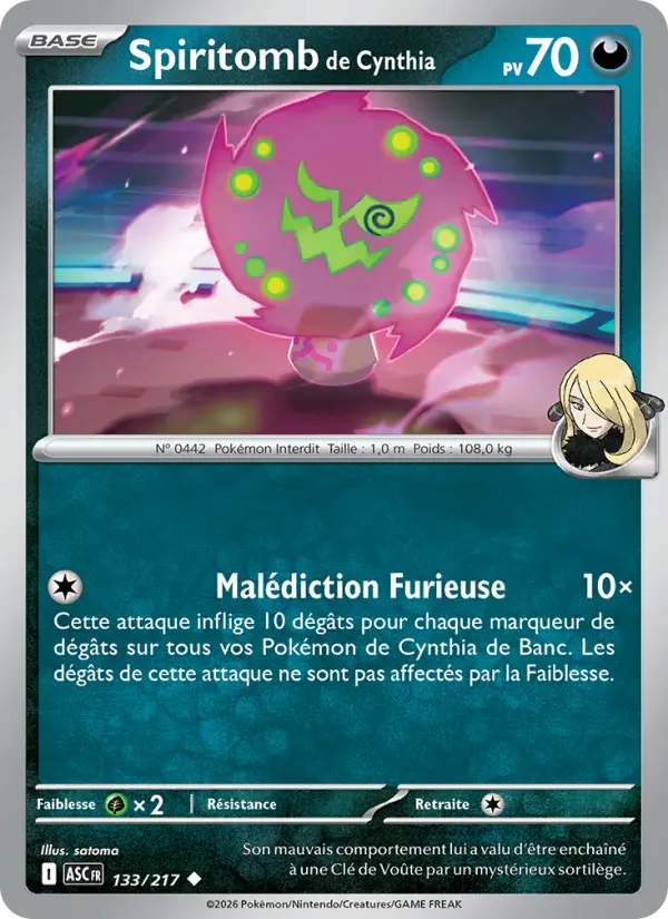 Spiritomb de Cynthia — carte 133 de l’extension Héros Transcendants