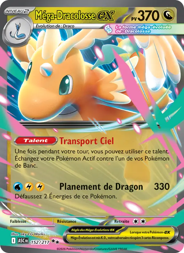 Méga-Dracolosse-ex — carte 152 de l’extension Héros Transcendants