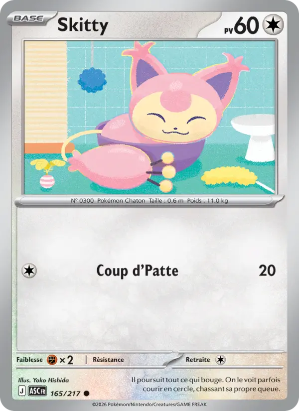 Skitty — carte 165 de l’extension Héros Transcendants