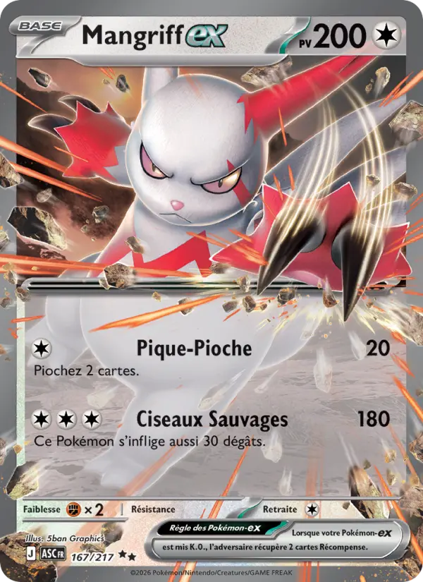 Mangriff-ex — carte 167 de l’extension Héros Transcendants