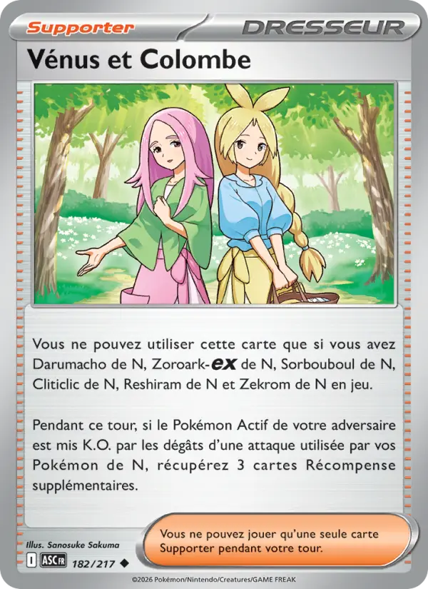 Vénus et Colombe — carte 182 de l’extension Héros Transcendants