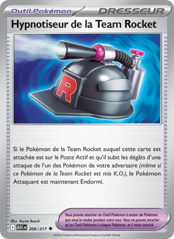 Hypnotiseur de la Team Rocket — carte 206 de l’extension Héros Transcendants