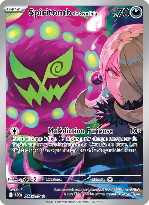 Spiritomb de Cynthia — carte 244 de l’extension Héros Transcendants
