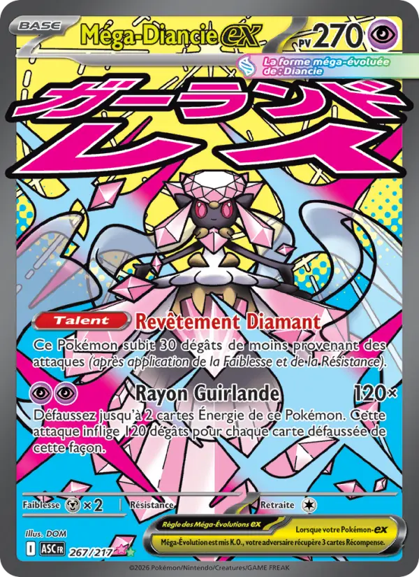 Méga-Diancie-ex — carte 267 de l’extension Héros Transcendants