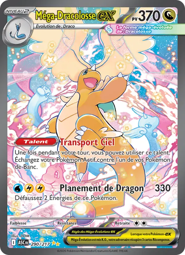 Méga-Dracolosse-ex — carte 290 de l’extension Héros Transcendants