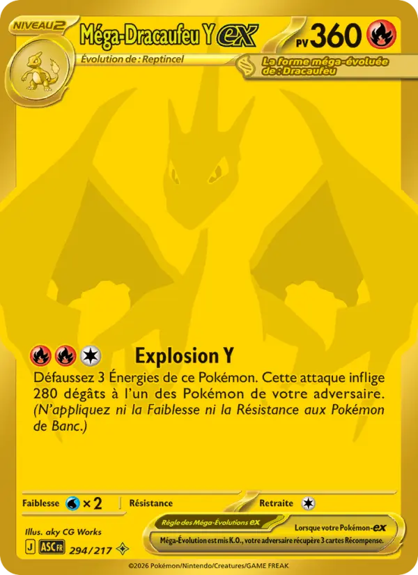 Méga-Dracaufeu Y-ex — carte 294 de l’extension Héros Transcendants