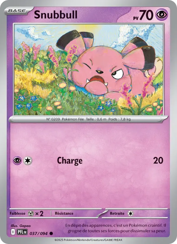 Snubbull — carte 037 de l’extension Flammes Fantasmagoriques