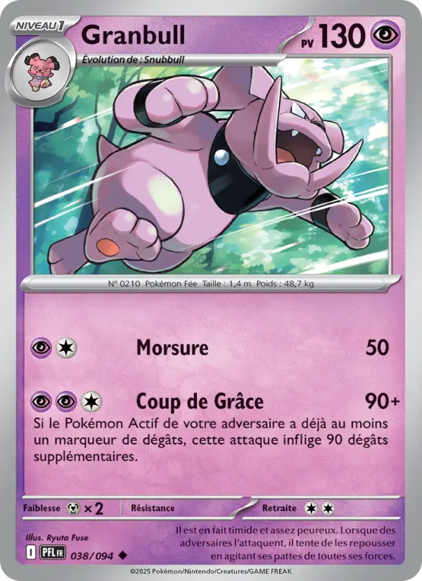 Granbull — carte 038 de l’extension Flammes Fantasmagoriques