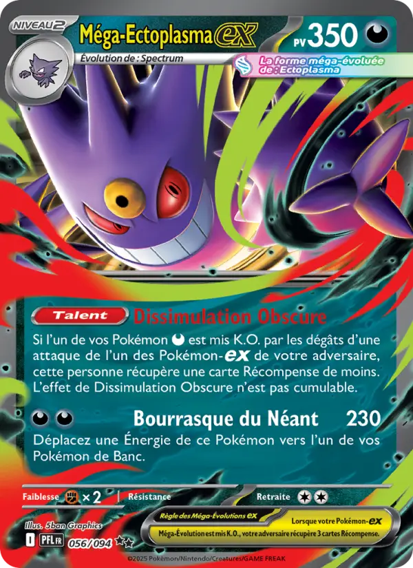 Méga-Ectoplasma-ex — carte 056 de l’extension Flammes Fantasmagoriques