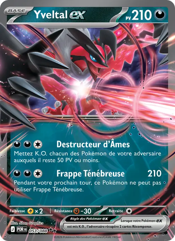 Yveltal-ex — carte 053 de l’extension Équilibre Parfait