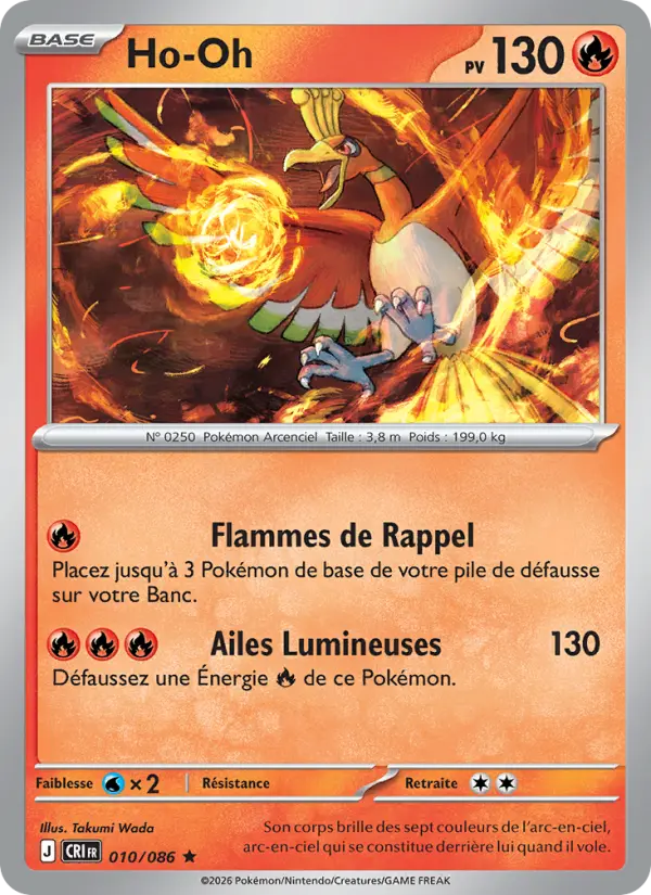Ho-Oh — carte 010 de l’extension Chaos Ascendant