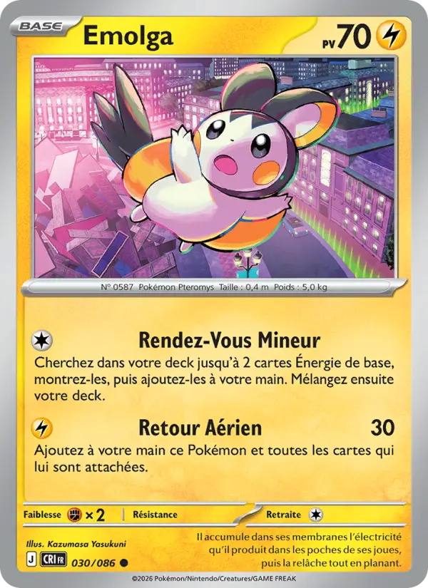 Emolga — carte 030 de l’extension Chaos Ascendant
