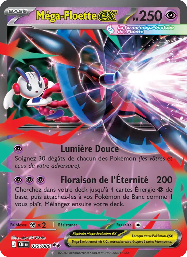 Méga-Floette-ex — carte 035 de l’extension Chaos Ascendant