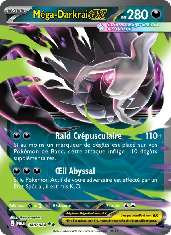 Méga-Darkrai-ex — carte 048 de l’extension Nuit Noire