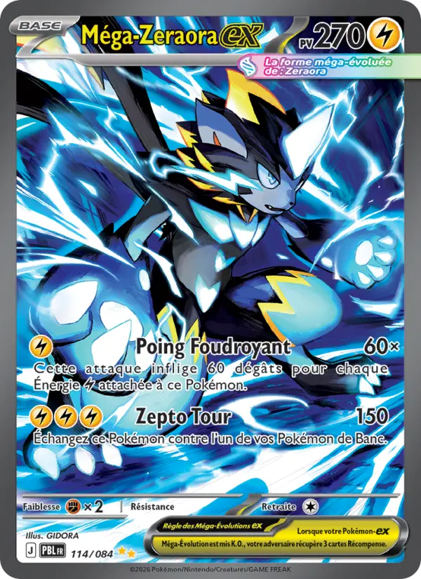 Méga-Zeraora-ex — carte 114 de l’extension Nuit Noire
