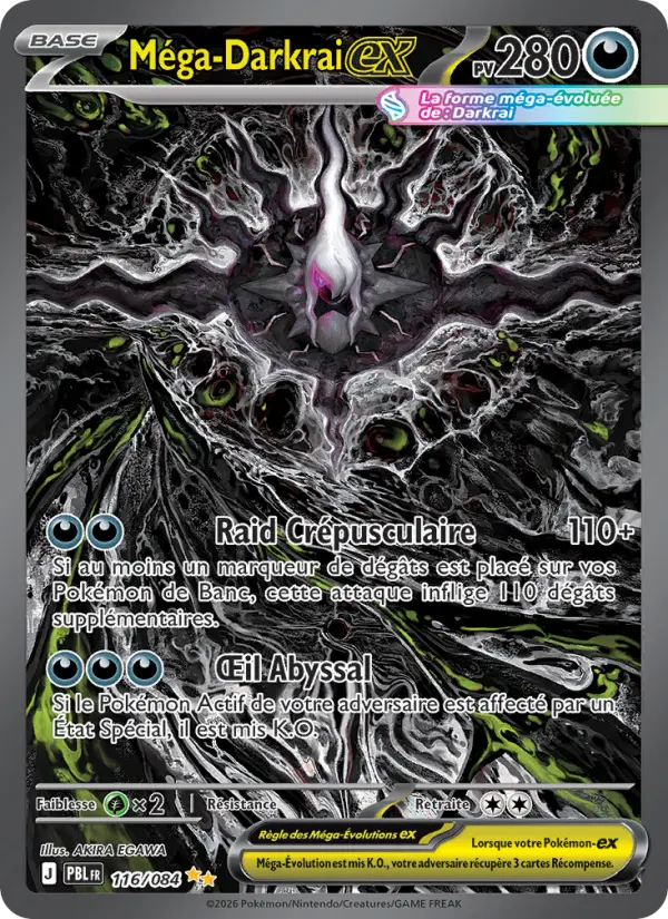 Méga-Darkrai-ex — carte 116 de l’extension Nuit Noire