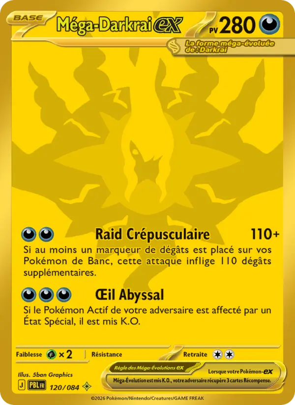 Méga-Darkrai-ex — carte 120 de l’extension Nuit Noire