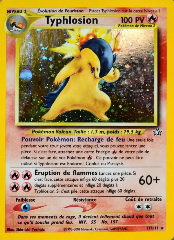 Typhlosion — carte 17 de l’extension Neo Genesis