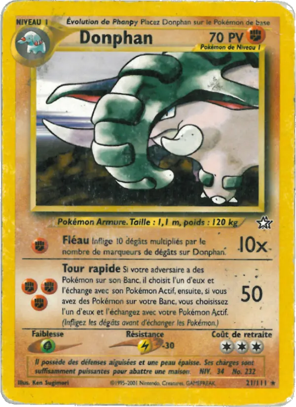 Donphan — carte 21 de l’extension Neo Genesis