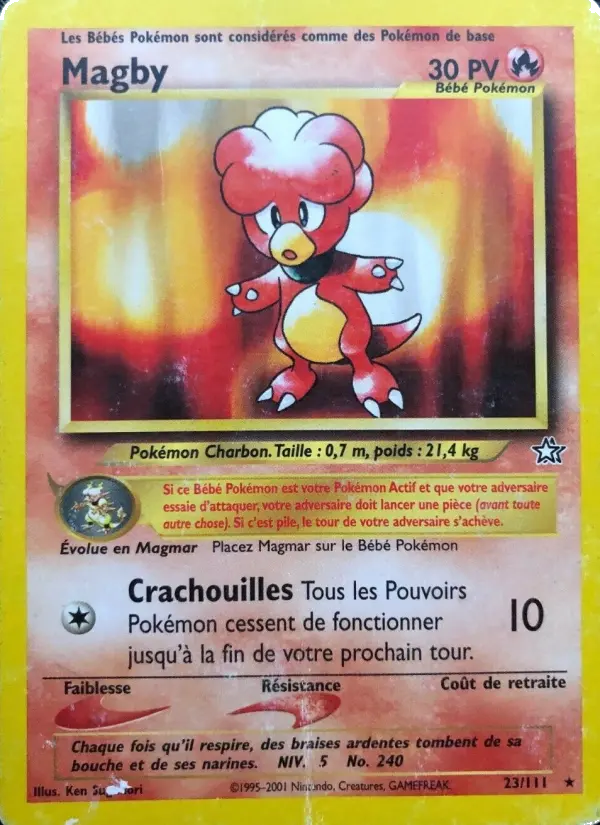 Magby — carte 23 de l’extension Neo Genesis