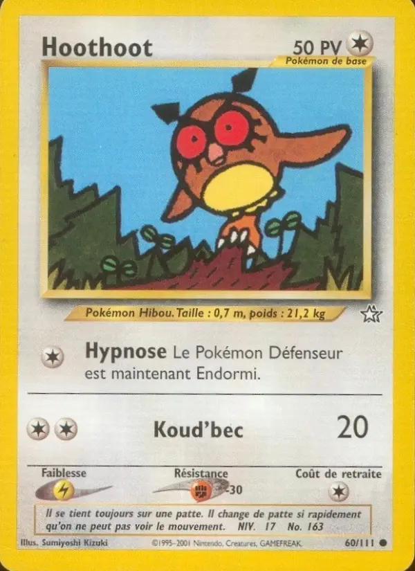 Hoothoot — carte 60 de l’extension Neo Genesis