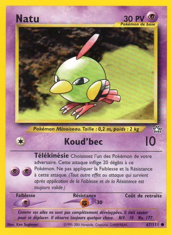 Natu — carte 67 de l’extension Neo Genesis