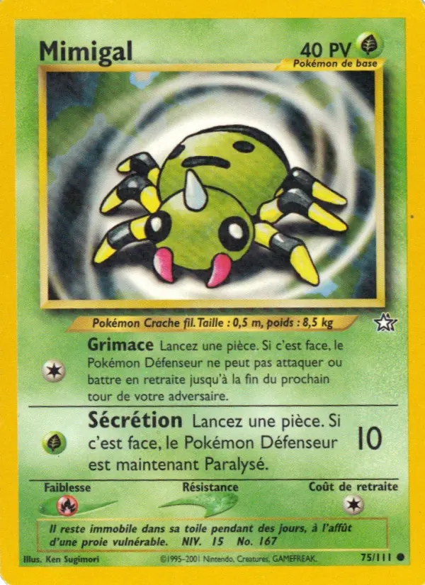 Mimigal — carte 75 de l’extension Neo Genesis