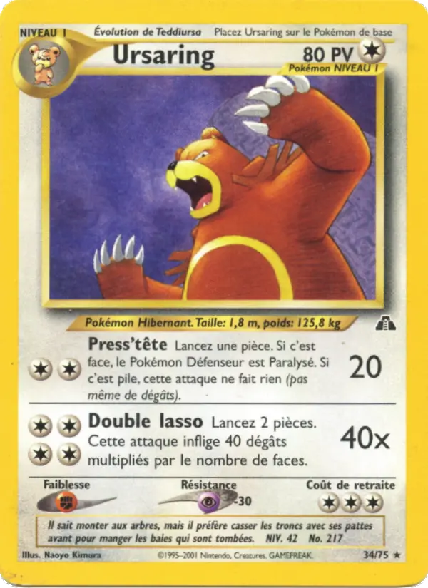 Ursaring — carte 34 de l’extension Neo Discovery