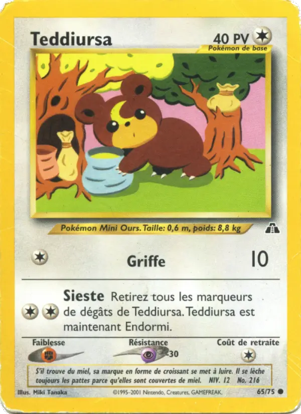 Teddiursa — carte 65 de l’extension Neo Discovery
