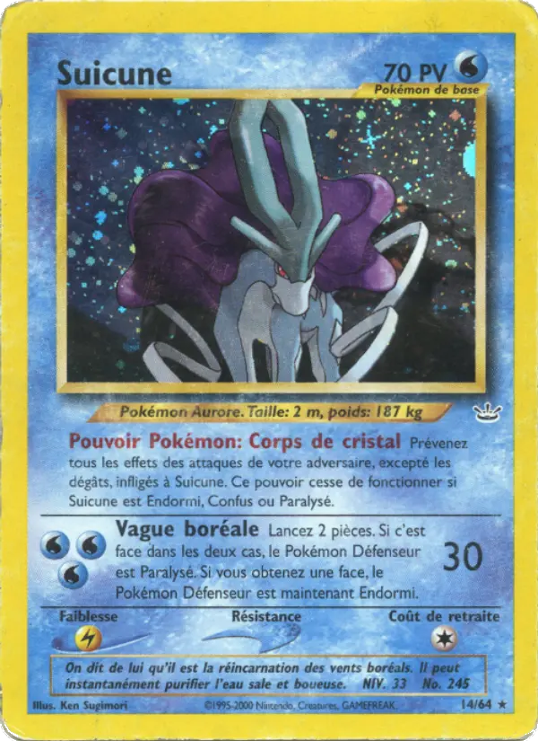 Suicune — carte 14 de l’extension Neo Revelation