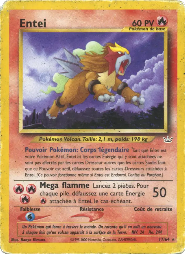 Entei — carte 17 de l’extension Neo Revelation