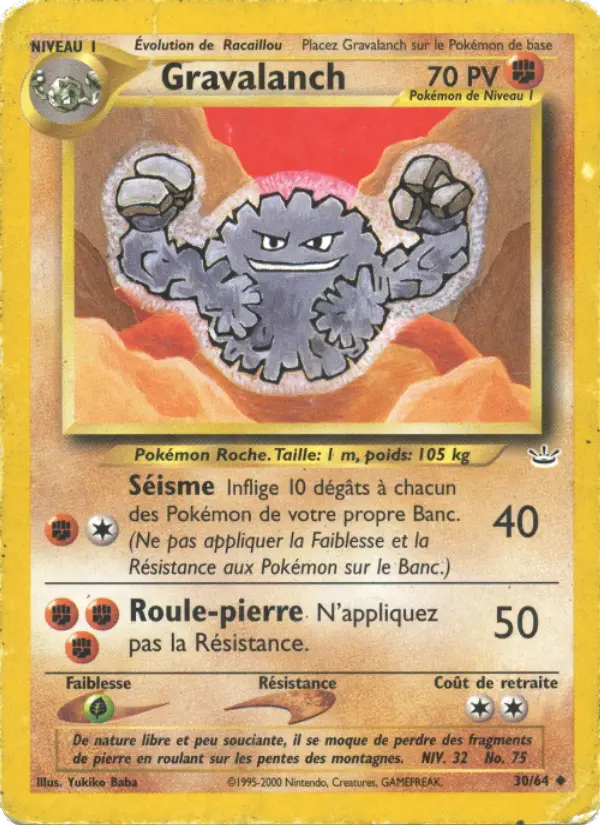 Gravalanch — carte 30 de l’extension Neo Revelation