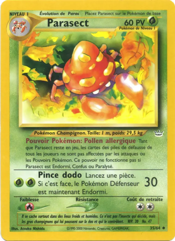 Parasect — carte 35 de l’extension Neo Revelation