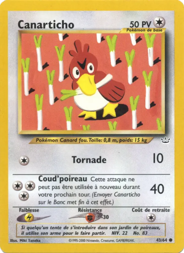 Canarticho — carte 43 de l’extension Neo Revelation