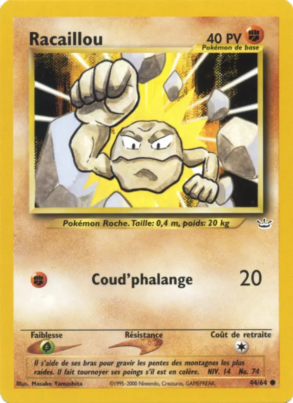 Racaillou — carte 44 de l’extension Neo Revelation