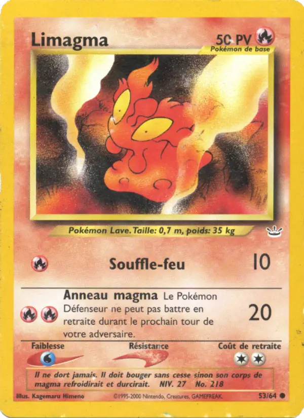 Limagma — carte 53 de l’extension Neo Revelation