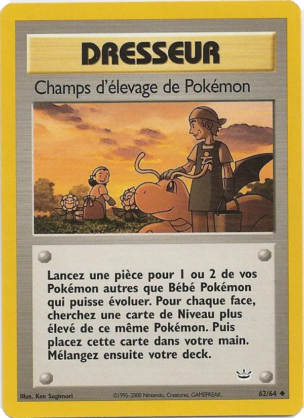Champs d'élevage de Pokémon — carte 62 de l’extension Neo Revelation