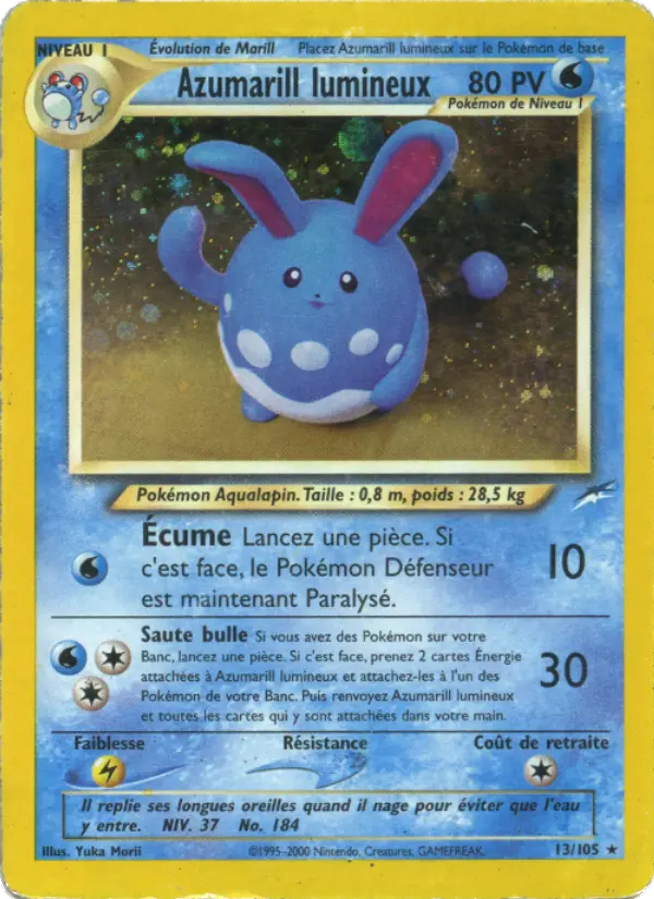 Azumarill lumineux — carte 13 de l’extension Neo Destiny